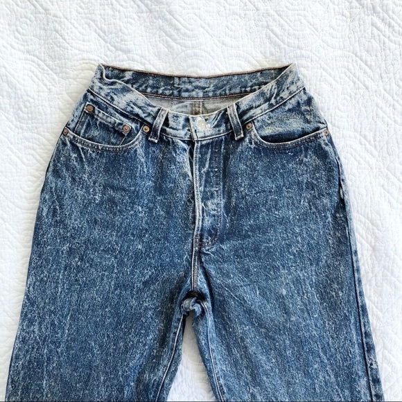 Vtg 80's Levi's Blue Acid Wash High Rise Jeans - Picture 4 of 11